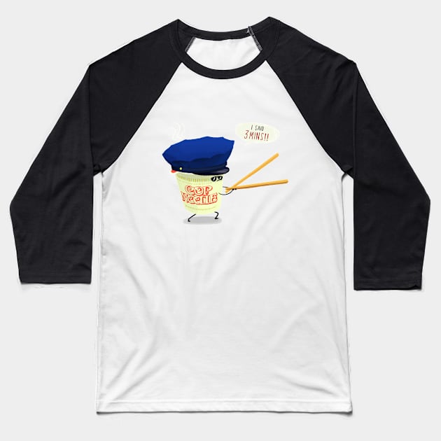 Cop Noodle Baseball T-Shirt by BBvineart